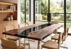 Black Epoxy Resin Dining Table, Handmade Epoxy Dining Table | Tables by Innovative Home Decors. Item composed of wood in country & farmhouse or art deco style