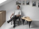 Black Stone & Oak Poise Coffee Table - Still Series | Tables by Donatas Žukauskas. Item made of oak wood with concrete works with minimalism & contemporary style