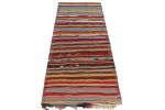 1950s Vintage Chaput Kilim in Rainbow Stripes, Geometric | Area Rug in Rugs by Rug and Kilim