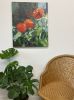 Zinnia Sonata | Oil And Acrylic Painting in Paintings by Julia Lawing Fine Art. Item made of canvas & synthetic