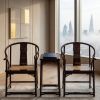 Prince Kung's Longevity Horseshoe Armchair Trio with Rattan | Chairs by Dynasty Artisan. Item composed of wood compatible with contemporary and eclectic & maximalism style
