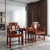 Legacy Taishi Armchair Trio Set with Marble Landscape Inlay | Chairs by Dynasty Artisan. Item made of wood works with contemporary & eclectic & maximalism style