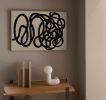 "Abstract Squiggle No. 1" - Black and White Painting | Oil And Acrylic Painting in Paintings by ART + ALCHEMY By Nicolette Atelier. Item composed of wood and canvas in minimalism or mid century modern style