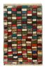 Vintage Gabbeh rug in White, Blue, Green, Red Tribal | Area Rug in Rugs by Rug and Kilim