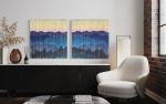 BLUE RIDGE Mountains - Set of 2 Dyed Wall Tapestries | Tapestry in Wall Hangings by Wallflowers Hanging Art. Item made of fiber works with boho & mid century modern style