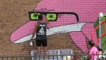 Dolphin Pete mural at Cronulla | Street Murals by Mulga. Item composed of synthetic