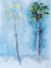 Dueling Palms | Watercolor Painting in Paintings by Catherine Twomey. Item composed of paper in mid century modern or contemporary style