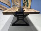 Dark Walnut Black Epoxy Coffee Table, Live Edge Epoxy Resin | Dining Table in Tables by LuxuryEpoxyFurniture. Item made of wood & synthetic