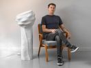 Peony Floor Lamp | Lamps by Donatas Žukauskas. Item made of cement with paper works with minimalism & contemporary style