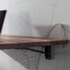 Walnut Space Saver Folding Floating Desk, Folding Table | Tables by Halohope Design. Item made of walnut with steel works with minimalism & modern style