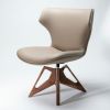 Aurora Leather Armchair with Solid Walnut Wood Base | Chairs by GREYGE. Item made of walnut with cotton works with contemporary & modern style