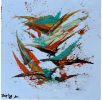 Pair of Birds | Oil And Acrylic Painting in Paintings by Shirly Maimom Art. Item made of canvas with synthetic works with contemporary & art deco style