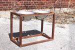 Double Dog Feeder | Storage Stand in Storage by Wake the Tree Furniture Co. Item made of walnut & steel compatible with minimalism and mid century modern style