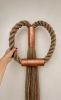 Jute & Copper Wall Sculpture | Wall Hangings by Olivia Fiber Art. Item made of cotton with copper works with minimalism & contemporary style