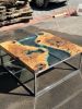 Antique Wood Epoxy Coffee Table - Office Table - Resin Table | Tables by Tinella Wood. Item composed of birch wood in boho or minimalism style