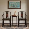 Ming Scholar Dragon Burl Southern Official Hat Set Armchair | Chairs by Dynasty Artisan. Item composed of wood in contemporary or eclectic & maximalism style