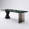 Song Dynasty Inspired Solid Natural Blue Marble Table/Desk | Communal Table in Tables by Dynasty Artisan. Item made of wood with marble works with minimalism & contemporary style