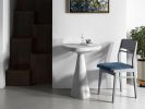 White Stone High Side Table - Plinth Series in Bio Concrete | Coffee Table in Tables by Donatas Žukauskas. Item composed of cement and paper in minimalism or contemporary style