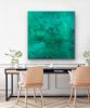 Eternal Green Original Monochromatic Resin Abstract Painting | Oil And Acrylic Painting in Paintings by MELISSA RENEE fieryfordeepblue  Art & Design | Salon Platinum - Aliso Viejo, Orange County, CA in Aliso Viejo. Item composed of wood and synthetic in minimalism or contemporary style
