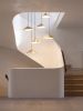 Emily V6 Pendant Light – Gold Semi-Matte | Chandeliers by MOSS Objects. Item made of oak wood with steel works with contemporary & modern style