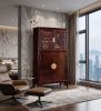 Ming Dynasty Style Plum Blossom Dragon Showcase Cabinet II | Storage by Dynasty Artisan. Item made of wood works with minimalism & contemporary style