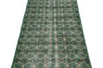 1960s Vintage Distressed Rug in Teal Green Lattice Patterns | Area Rug in Rugs by Rug and Kilim