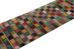 Vintage Mid-Century Geometric Green And Multi-Color Wool | Area Rug in Rugs by Rug and Kilim