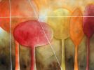 Quiet Geometry | Watercolor Painting in Paintings by Laila Vazquez. Item composed of paper in minimalism or mid century modern style