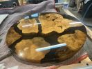 Maple/Epoxy pour Coffee Table. | Tables by Great Lakes Custom Furniture. Item composed of maple wood and metal in mid century modern or rustic style
