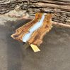 Live Edge Cream - White Epoxy Resin Hackberry Table | Dining Table in Tables by Tinella Collection. Item composed of wood in boho or minimalism style