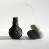 Medium Chimney Vase in Textured Carbon Black Concrete | Vases & Vessels by Carolyn Powers Designs. Item made of concrete with glass works with minimalism & contemporary style