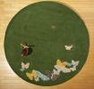 Spirit in the Sky rug. Butterflies on green background | Small Rug in Rugs by Sergio Mannino Studio. Item composed of fabric
