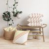 Rust Striped Pillow Cover |  Beige, White, and Rust Pillow | Pillows by SewLaCo. Item made of cotton