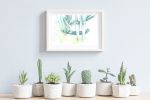 Cactus Garden | Oil And Acrylic Painting in Paintings by Hannah Adamaszek. Item made of paper with synthetic