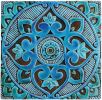 Set of 9 large turquoise tiles Outdoor wall art installation | Tiles by GVEGA. Item made of ceramic