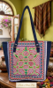 Sacred Geometry Luxury Tote bag: Hand-Woven Shipibo Heritage | Textiles by Sacred Andes Atelier. Item made of cotton with leather works with boho & minimalism style