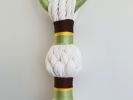 Bobbin Chartreuse Green- Brown Tassel Lamp | Cozy light | Sconces by Light and Fiber. Item made of cotton with metal works with boho & mid century modern style