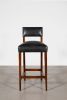 Exotic Wood Stool with Wrapped Leather by Costantini, Neto | Dining Chair in Chairs by Costantini Design. Item composed of wood and bronze