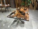 Custom Epoxy Clear Table Top | Dining Table in Tables by Gül Natural Furniture. Item composed of wood in mid century modern or contemporary style