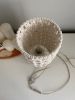 Table lamp with handmade macrame lampshade, Bedside lamp | Lamps by Got A Knot. Item made of cotton with fiber works with boho & rustic style