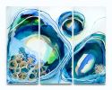 Lara Scolari Original Artwork, Salt & Sun Triptych II | Oil And Acrylic Painting in Paintings by Lara Scolari. Item made of synthetic