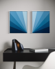 Light shining in between | Oil And Acrylic Painting in Paintings by Ashley Ravidas. Item composed of canvas compatible with minimalism and mid century modern style