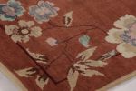 Rug & Kilim’s Chinese Art Deco Rug, Rust with Florals | Area Rug in Rugs by Rug and Kilim
