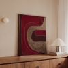 Rich Burgundy Abstract Art | Oil And Acrylic Painting in Paintings by Berezart. Item made of canvas works with minimalism & mid century modern style