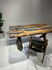 Olive Epoxy Resin Dining Table - Custom Wood Kitchen Table | Tables by Tinella Collection. Item composed of wood in minimalism or art deco style