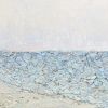 "Salton Sea III" - Mixed Media Ocean Art - Commission | Paintings by Kelly Hanna Studio. Item composed of canvas and fiber in boho or minimalism style