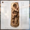 Monumental Hand-Carved Solid Teak Dragon Relief Panel 190cm | Sculptures by Adam's Luxury Home. Item composed of wood in boho or eclectic & maximalism style