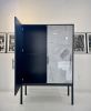 Abstract in White Armoire  Mixed-Media Artwork on Doors | Wardrobe in Storage by Morgan Clayhall Inc. Item compatible with minimalism and mid century modern style