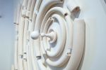 Off White Wall Sculpture, 128 Pieces Set, Matte Finish | Sculptures by SevaCeramics | Pacific Design Center in West Hollywood. Item made of ceramic works with minimalism & modern style