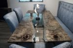Ebonized Maple Bookmatched River Style Modern Dining Table | Tables by Lumberlust Designs
